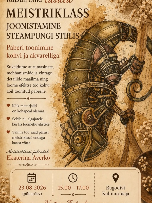 Steampungi stiilis joonistamise meistriklassi